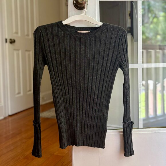 Philosophy Ribbed Knit Dark Gray Sweater Wom… - Picture 1 of 10